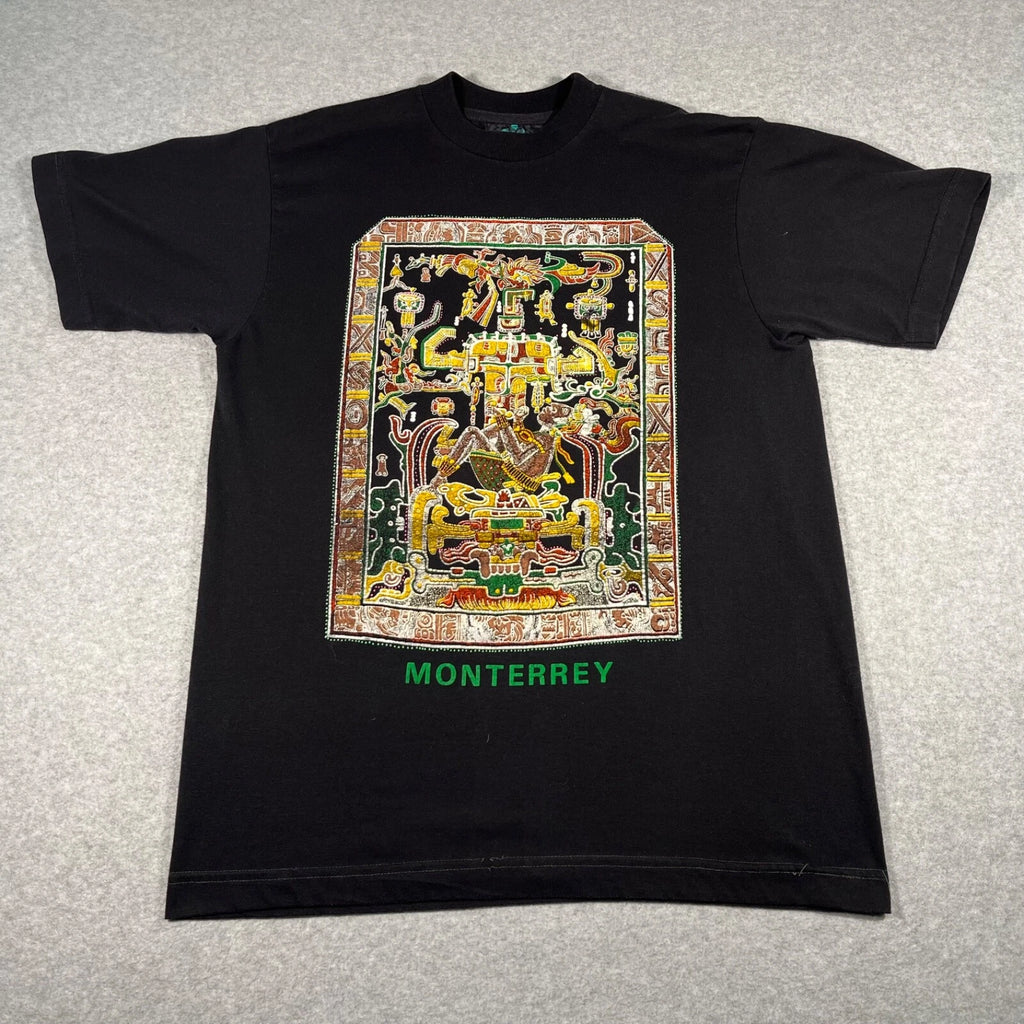Vintage California Shirt Adult Medium Black Monterrey Aztec Destination Mens