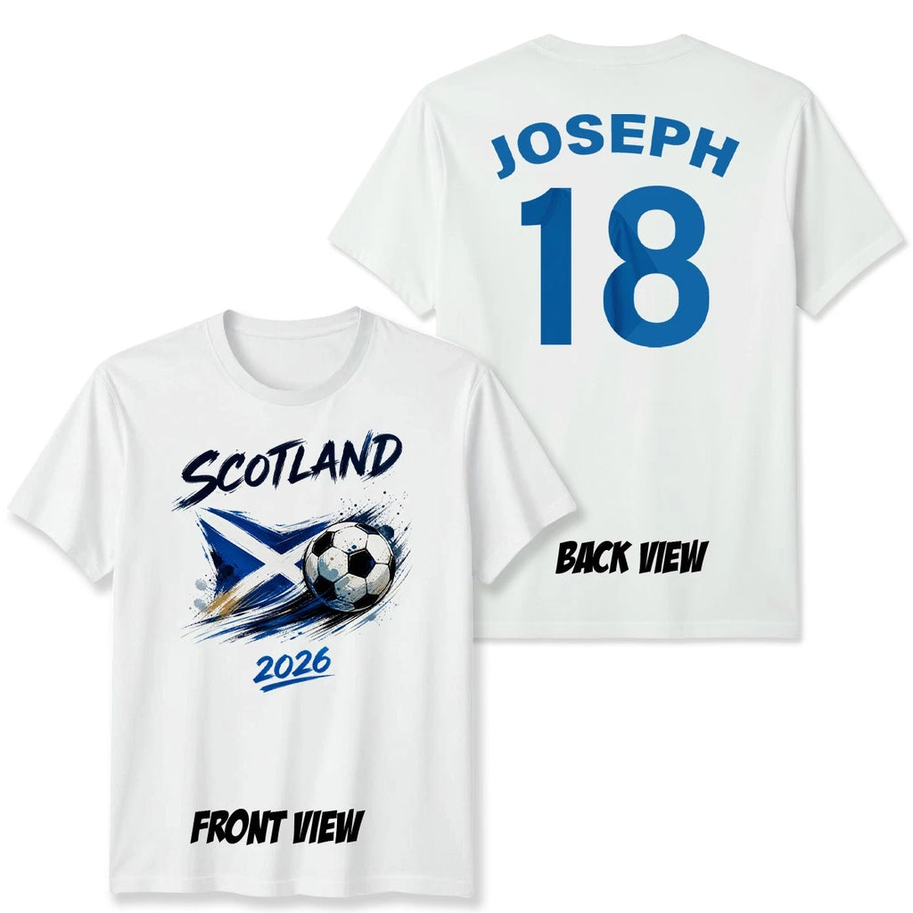 Personalized Custom Name And Number Scotland Football Modern Era Unisex T Shirt