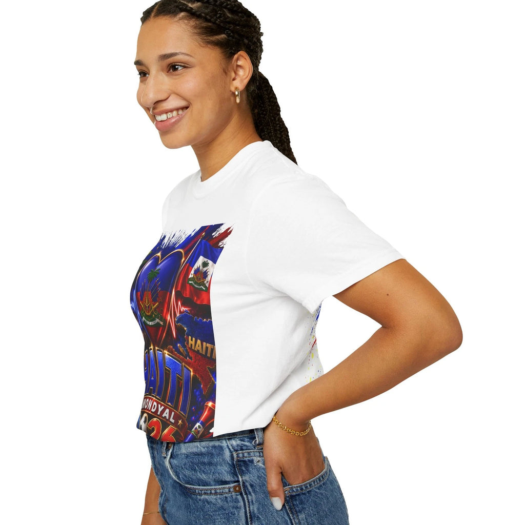 Haiti Mondyal 2026 Soccer T-Shirt | Haitian Flag Heart Design