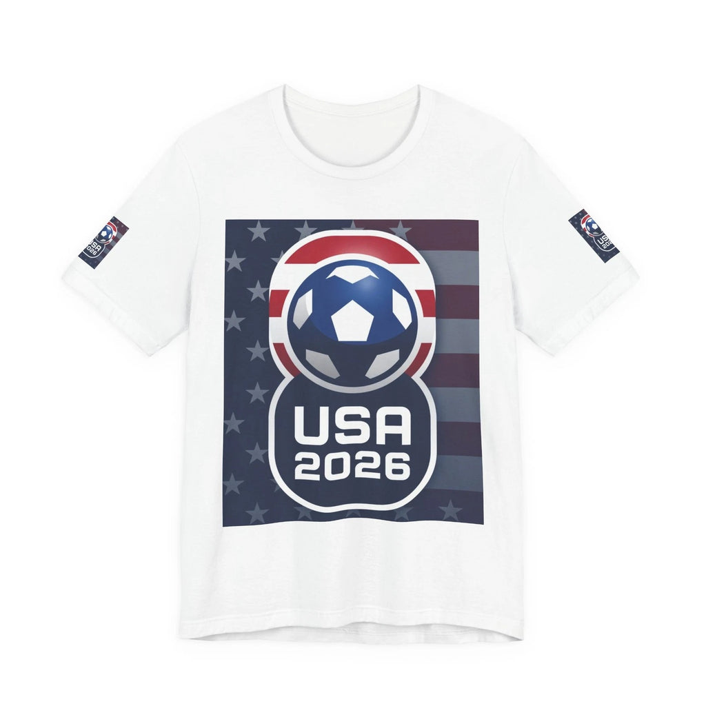 USA 2026 Soccer Logo T-Shirt | American Flag Football World Cup Tee