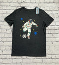 NWT Cat & Jack Boys XXL (18) Charcoal Soccer Astronaut Outer Space T-Shirt