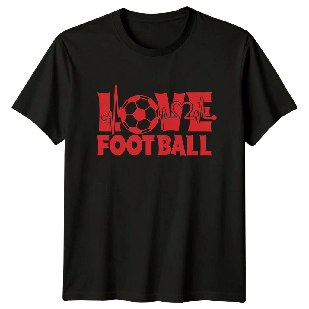 Love Football T-Shirt Soccer Heartbeat Football Gift For Him And Her