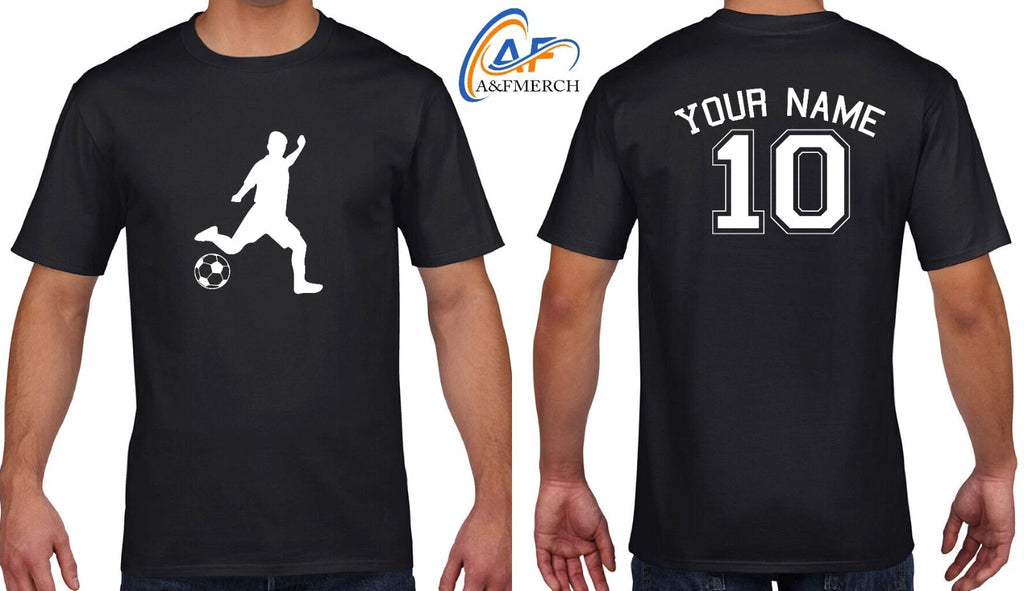 Personalised Football T-shirt Your Name Number Soccer Players Goal Celebration