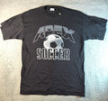Vintage 90s APEX ONE Soccer T-Shirt Men’s Size XL Black USA
