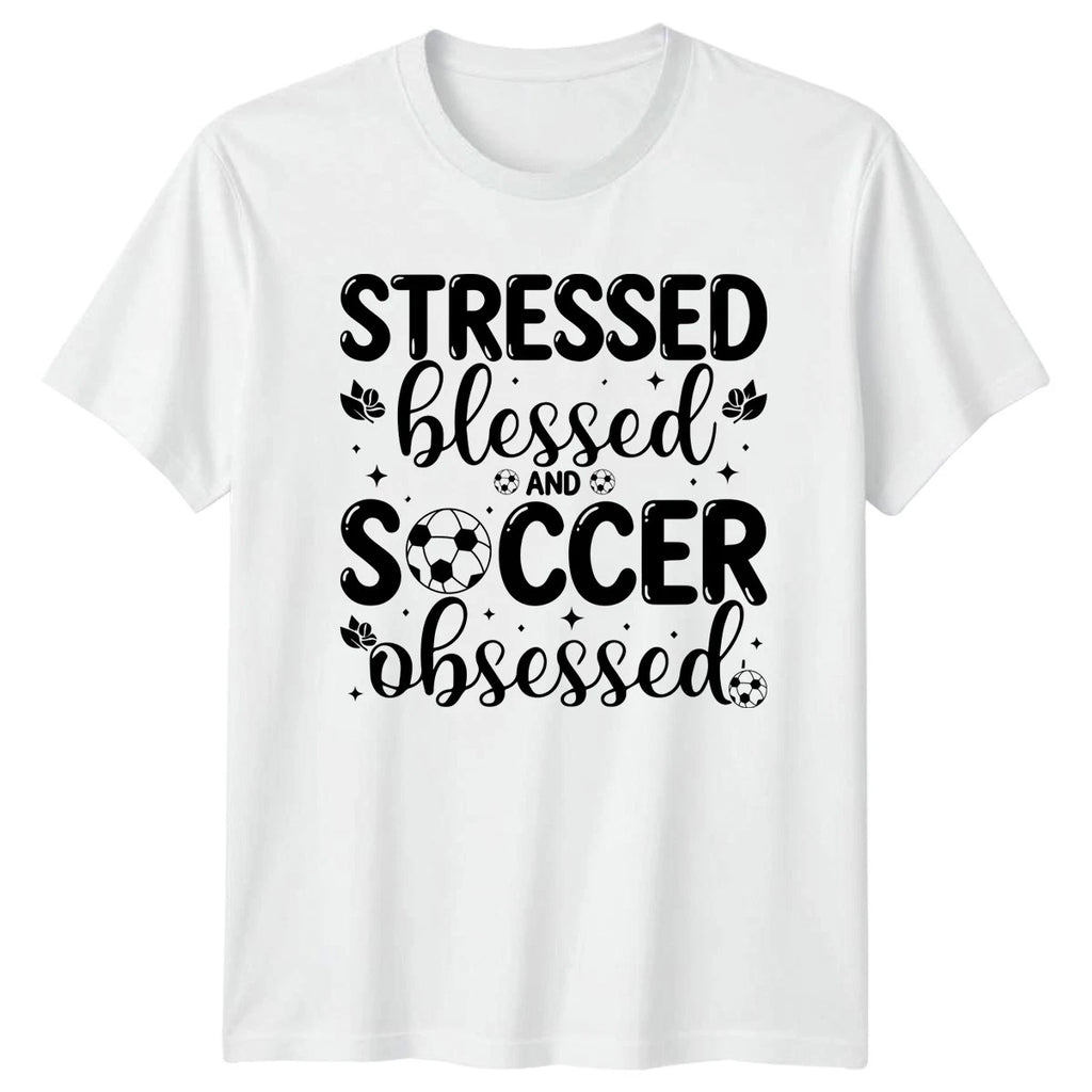 Stressed Blessed And Soccer Obsessed Womens T-Shirt Soccer Mom Gift For Her