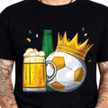 Football Beer T Shirt Funny Soccer Fan Dad Graphic Tee Birthday Gift Beer Lover