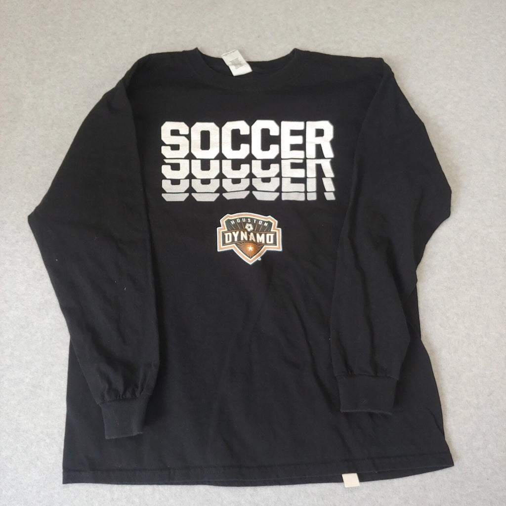Gildan Youth Longsleeve Shirt Size XL Black "Soccer Houston Dynamo" Graphic
