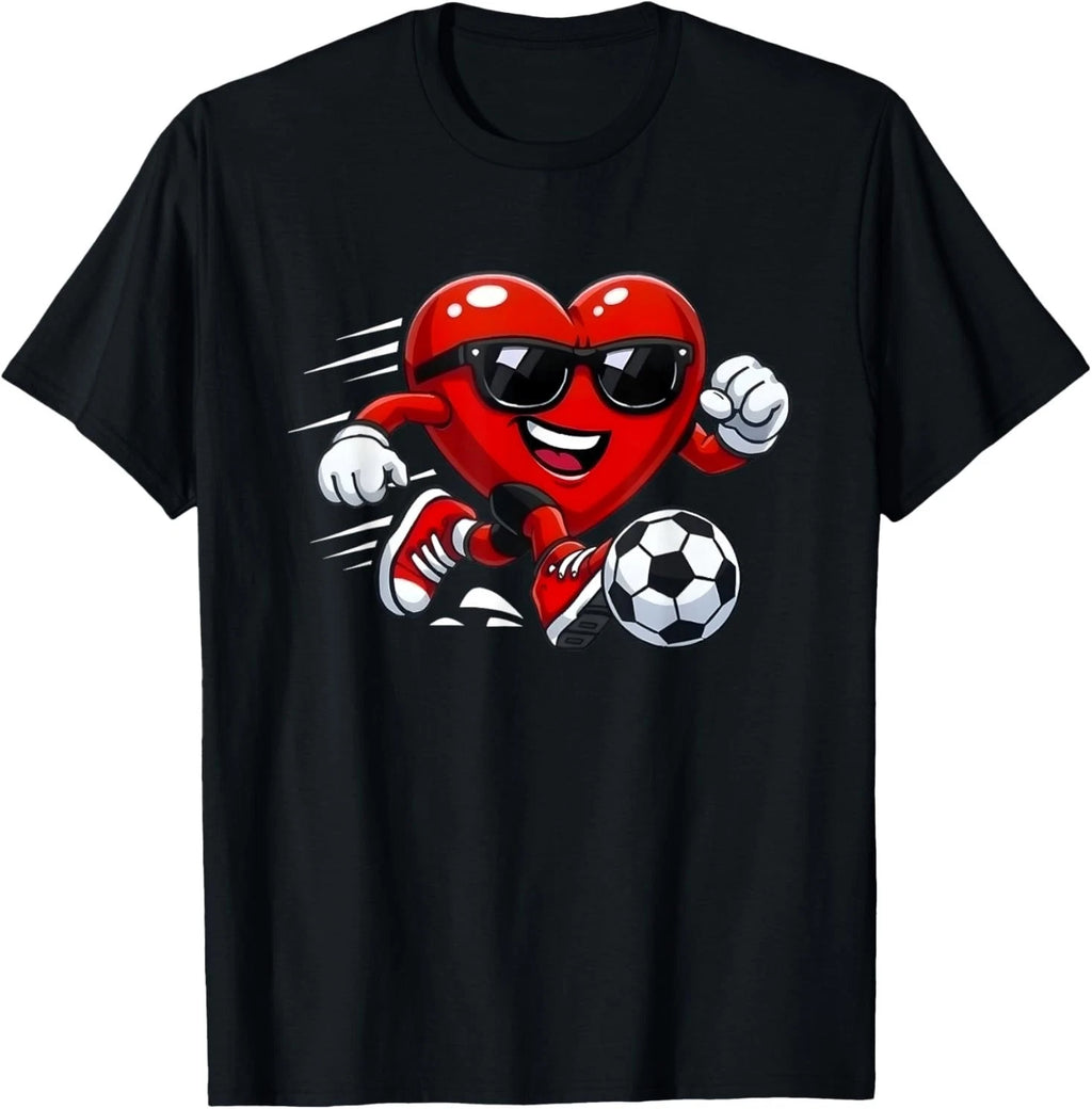Valentine Soccer Heart Drip Sport Love Valentines Day Boys T-Shirt Sizes XS–XL