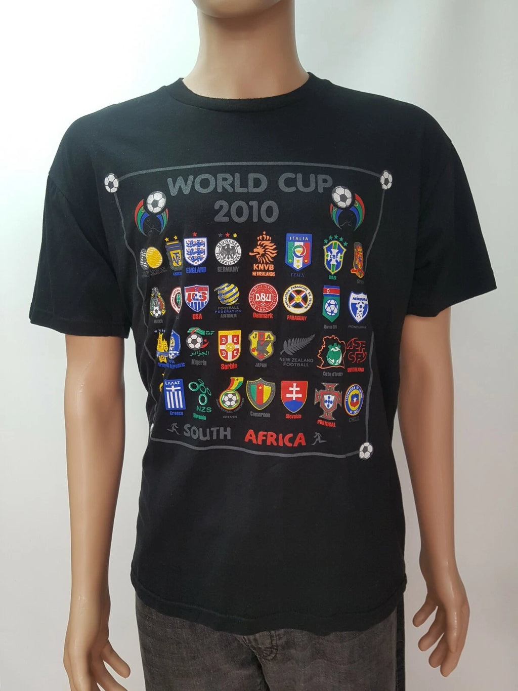 World Cup South Africa 2010 Black  T-Shirt  Size M