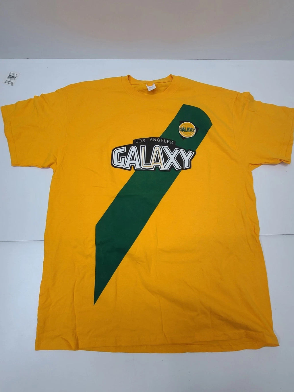 LA Galaxy Soccer Shirt Mens XL Yellow Green 76 Gas Promo MLS Football Fan Tee