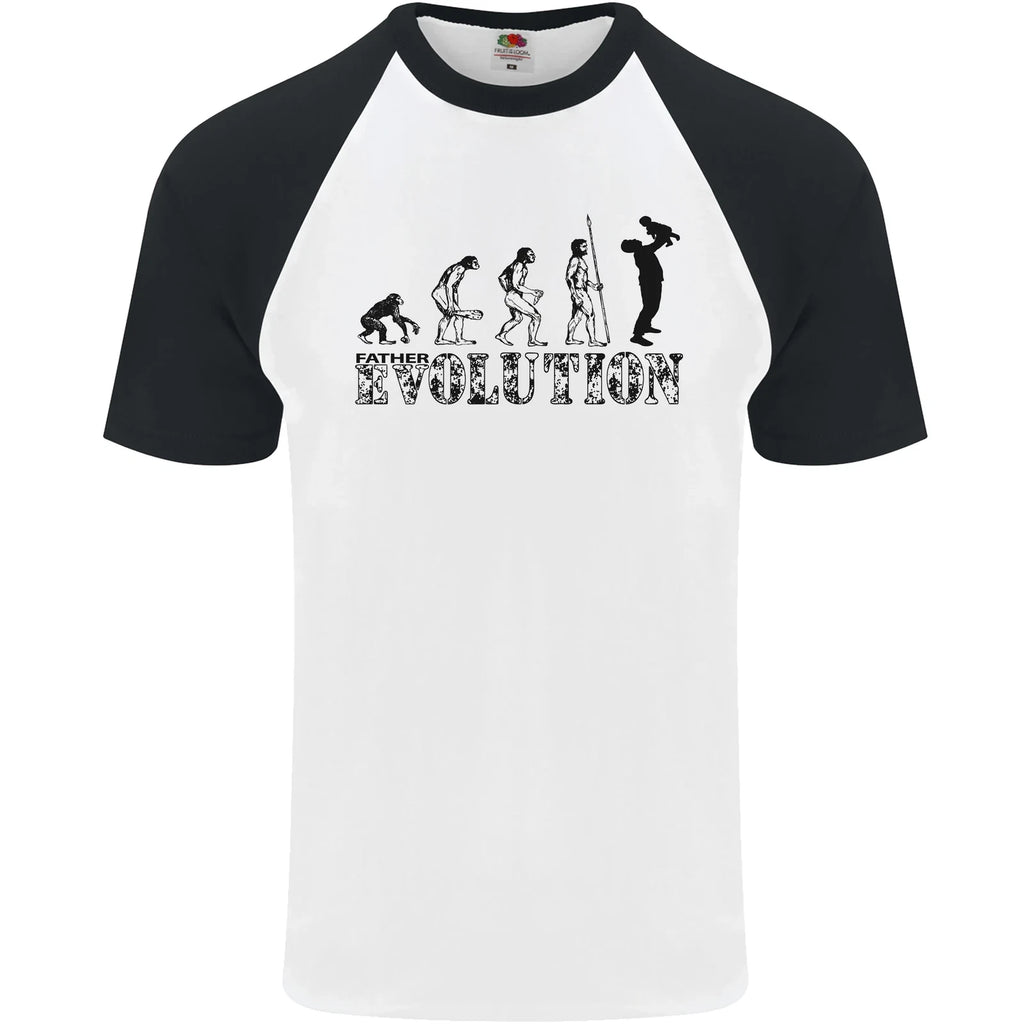 Father And Son Evolution Fathers Day Dad Mens S/S Baseball T-Shirt