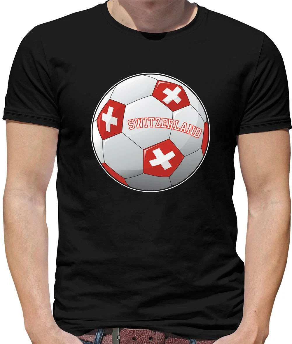Switzerland Football Flag Mens T-Shirt - Swiss - Suisse - World Cup - Soccer