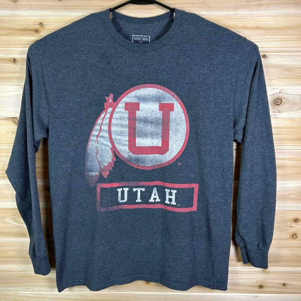 University of Utah T-Shirt Mens Large Gray Gameday Couture Utah Utes Long Sleeve