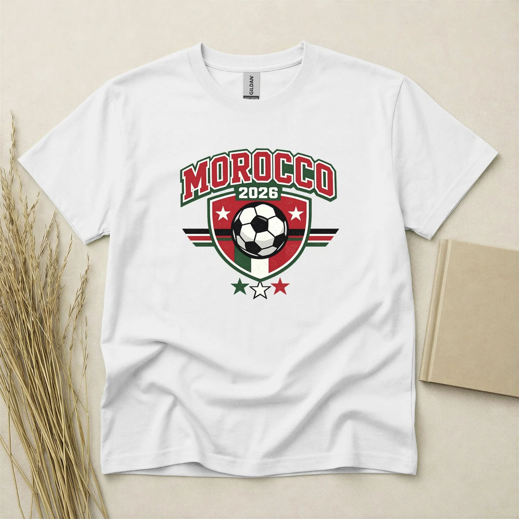 Morocco 2026 Football Fan T Shirt Soccer Supporters Gildan Cotton Family Top