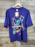 Vtg 90s Bugle Boy DeadStock T Shirt Sz L Soccer Purple