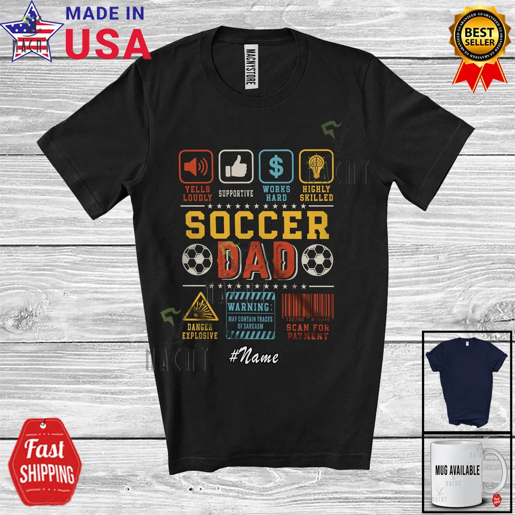 Custom Name Soccer Dad Definition; Father's Day Vintage Player Supportive Shirt
