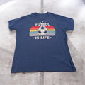 Futbol Is Life Gray Graphic T shirt Soccer Ball 3XL