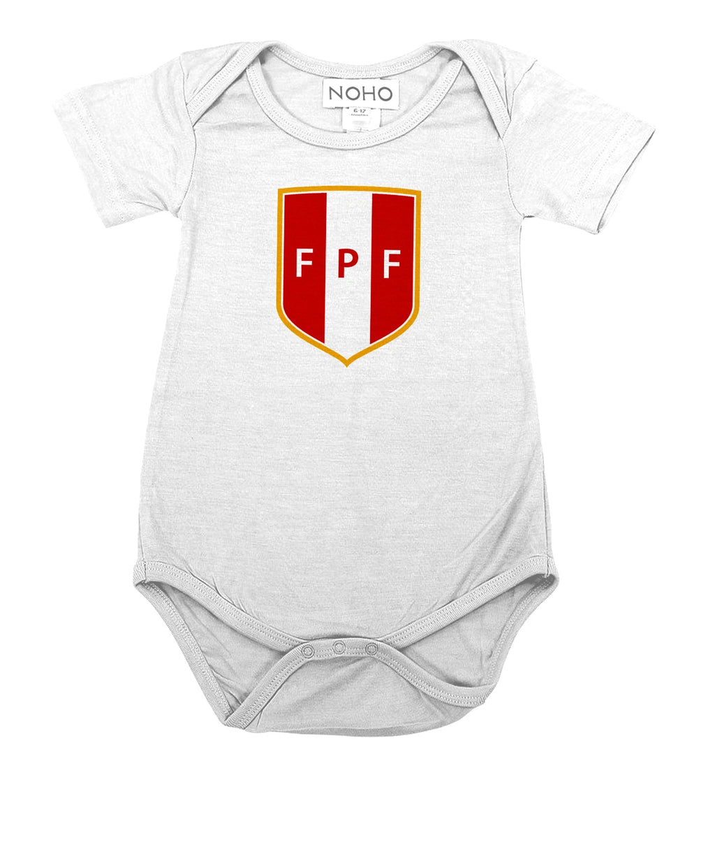 Federacion peruana de futbol baby ONES BEBE vinyl press PERUVIAN GRAPHIC T SHIRT