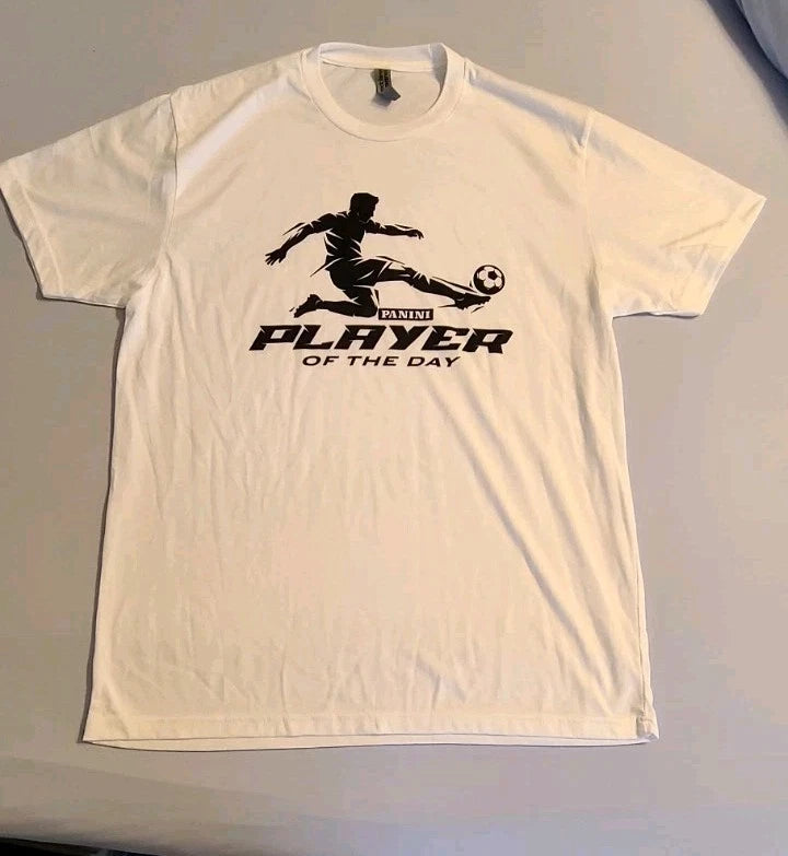 Panini Player of The Day T-Shirt White L Large NWT Soccer Rare