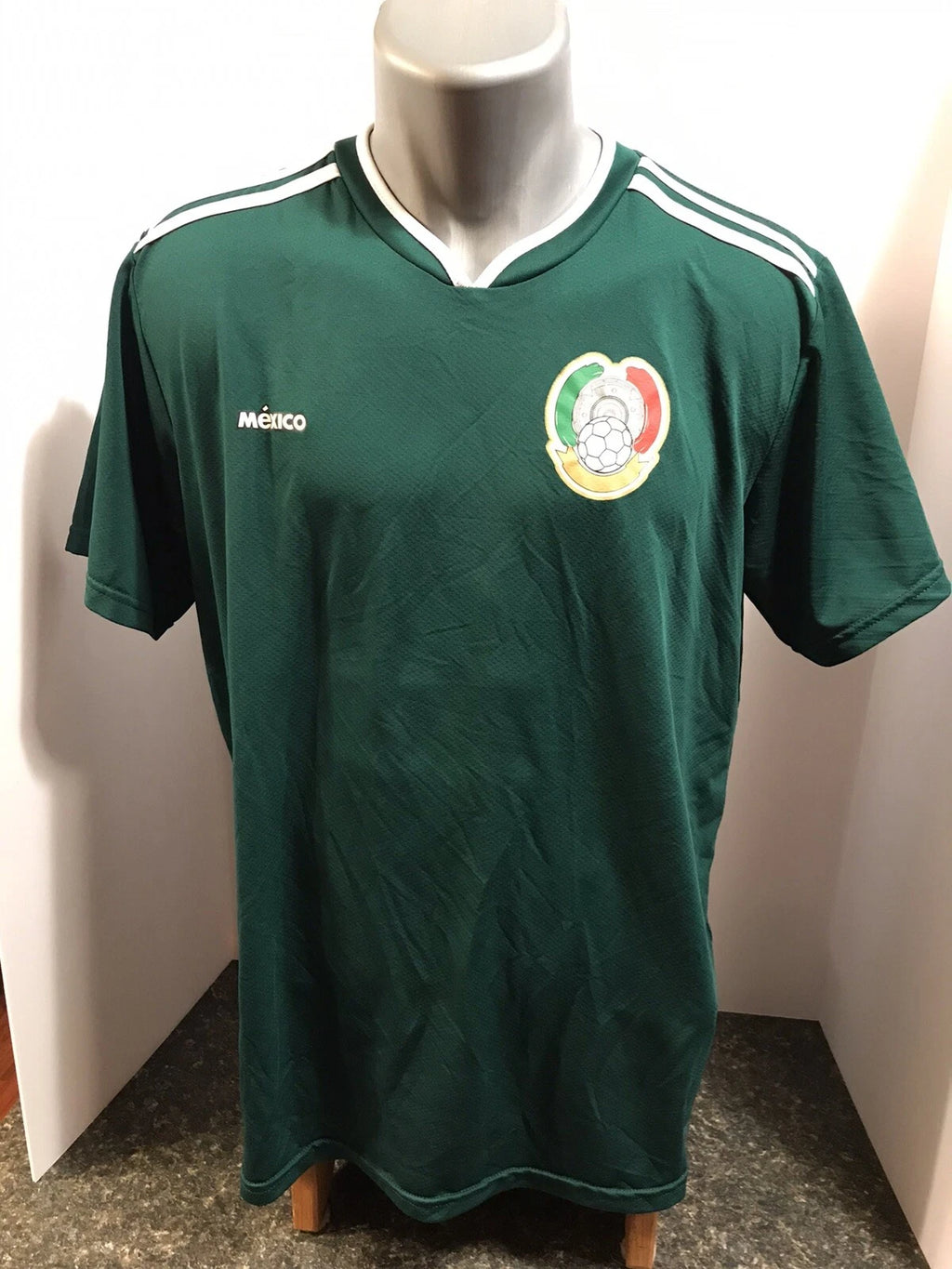 Mexico Soccer Futbol T-Shirt Adult Green Shirt Large Polyester