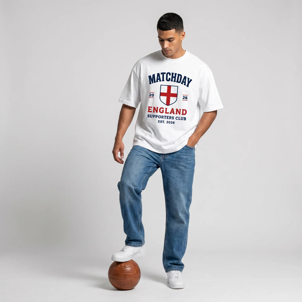 Matchday Supporters Club - England Football Graphic T Shirt 100% Cotton Unisex
