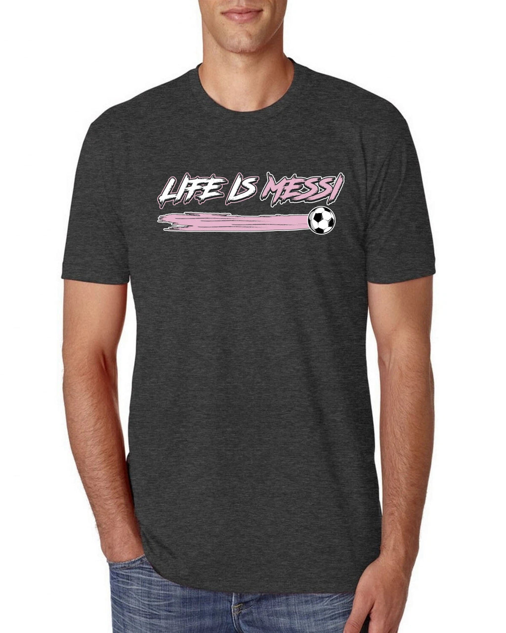 Life Is Miami Soccer GOAT Sports Men Premium Tri Blend TShirt