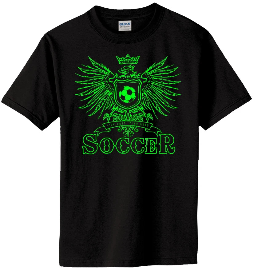 Soccer Play Hard Eagle T-Shirt Jersey Short or Long Sleeve New Youth or Adult
