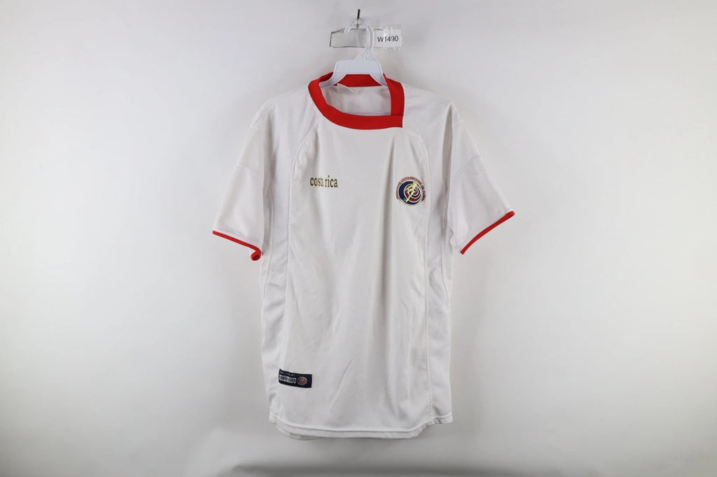 Vintage Y2K 2006 Mens Medium Spell Out Costa Rica Soccer Futbol Jersey White