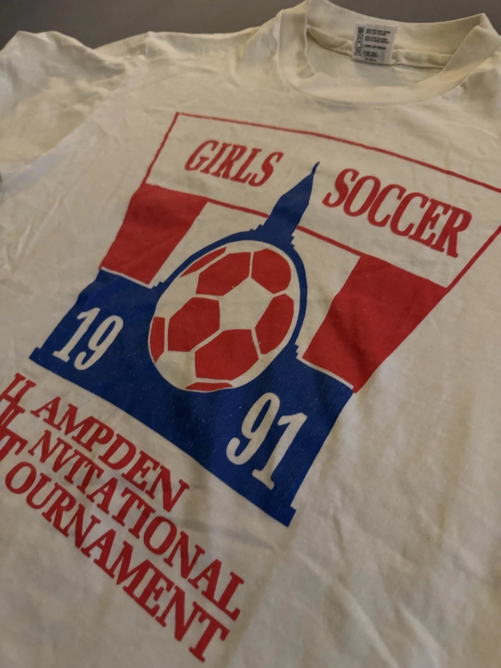 Vintage Girls Soccer (1991 Hampton Invitational Tournament) Distressed