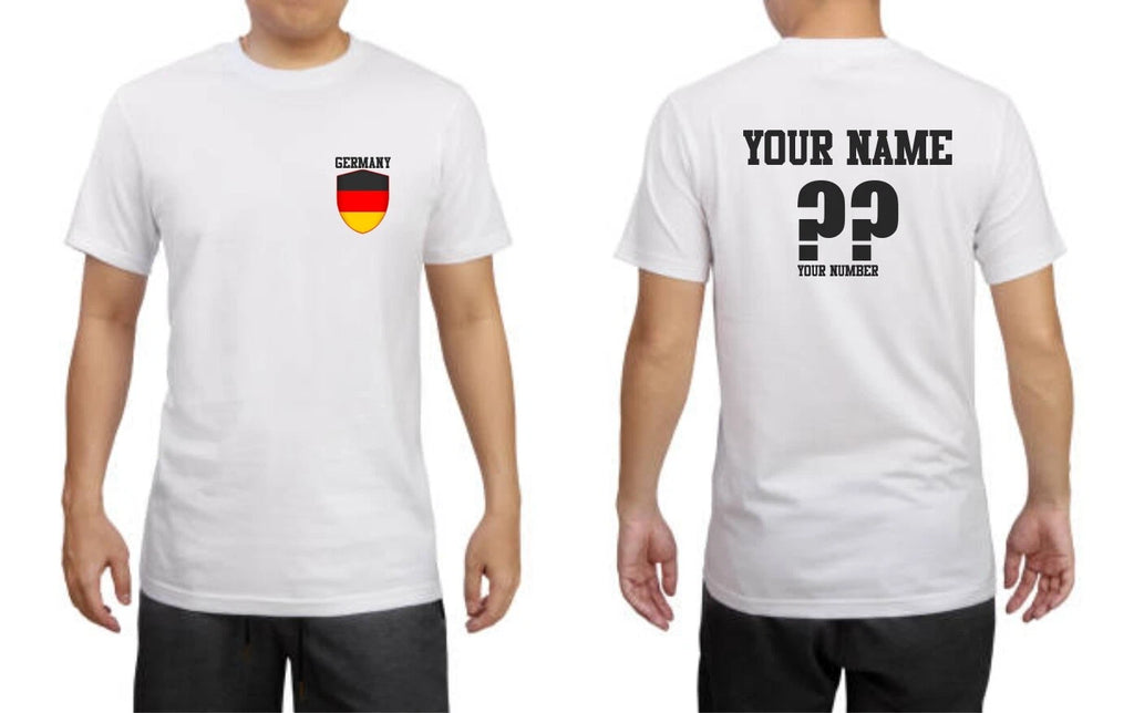 Personalise Germany Football T-Shirt Soccer Fans Sports Costume Flag Top