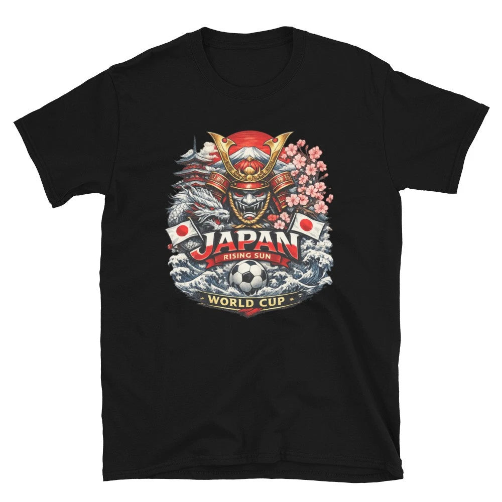 Japan World Cup Football Fan T-Shirt Navy & Red Supporter Edition Unisex