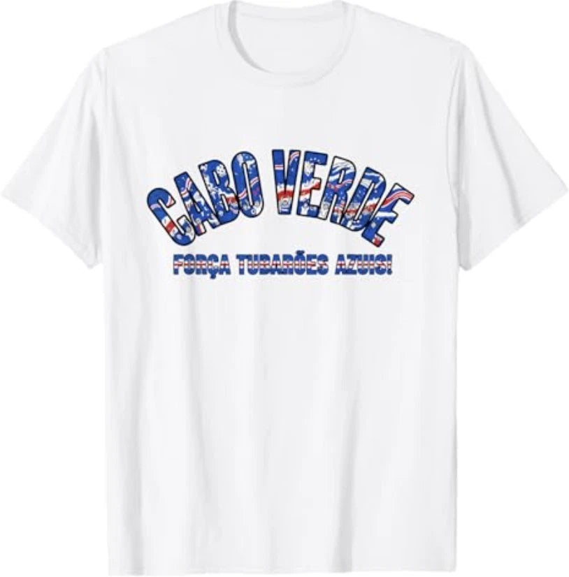 Soccer Fan 2026 Cabo Verde Forca Tubaroes Azuis T-Shirt
