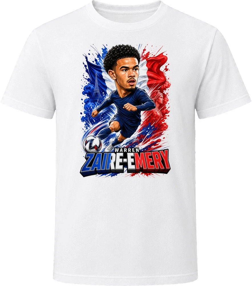 Warren Zaire-Emery France Soccer Caricature 2026 World Cup T Shirt