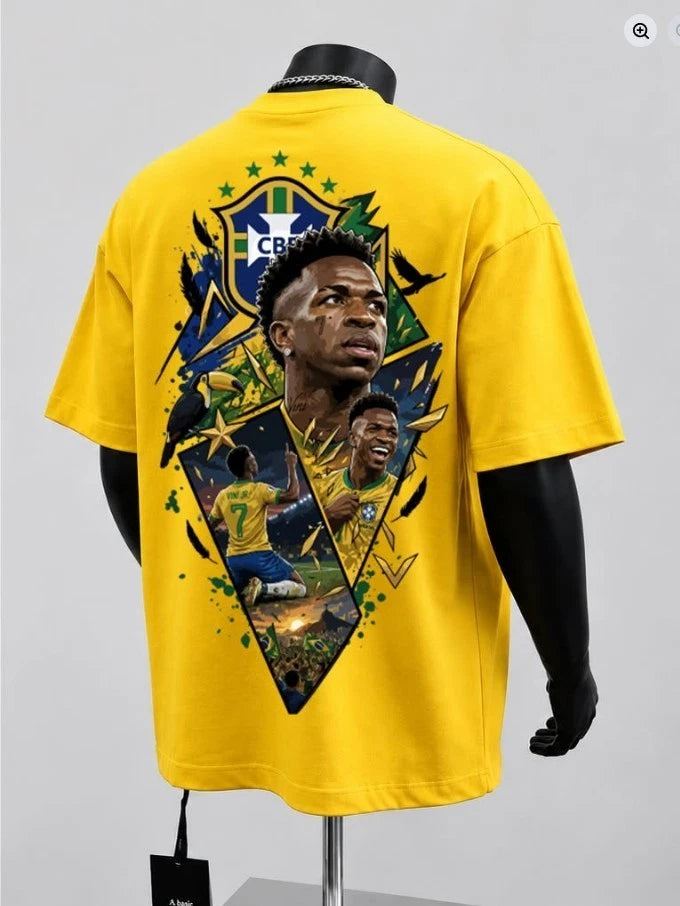 Vinicius Junior Brazil Soccer Graphic T-Shirt Football Fan Unisex Tee
