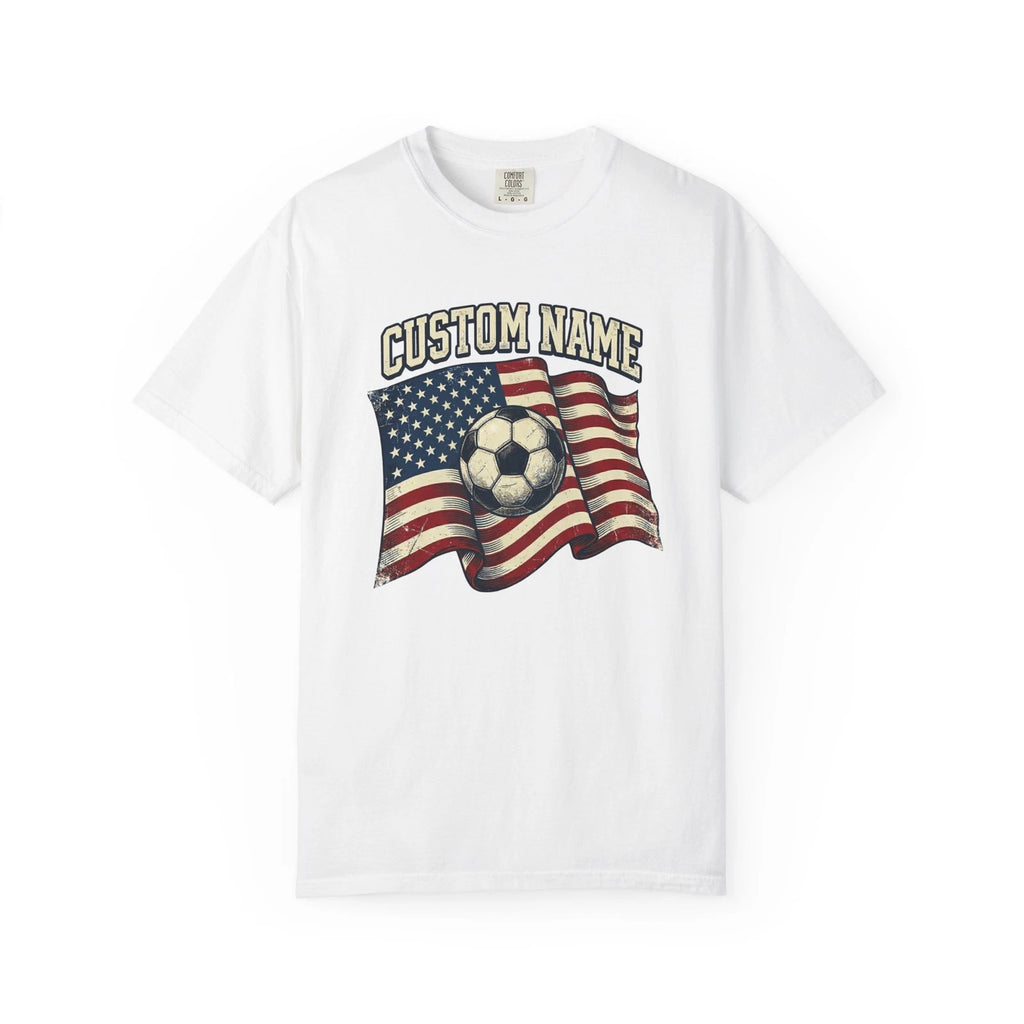 Retro USA Custom Soccer Shirt | Personalized Name Football Fan Tee | Worn