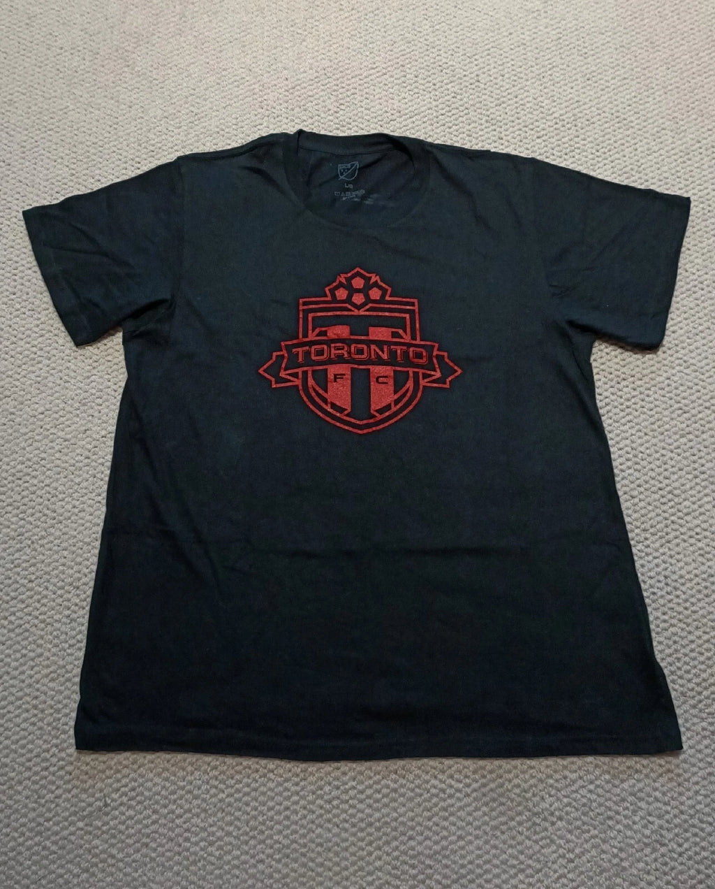 MLS Toronto Soccer T-Shirt Mens Size Large Black Short Sleeve  Football Tee