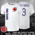 England Football Fan T-shirt Personalised Mens Ladies Kids Euros World Cup
