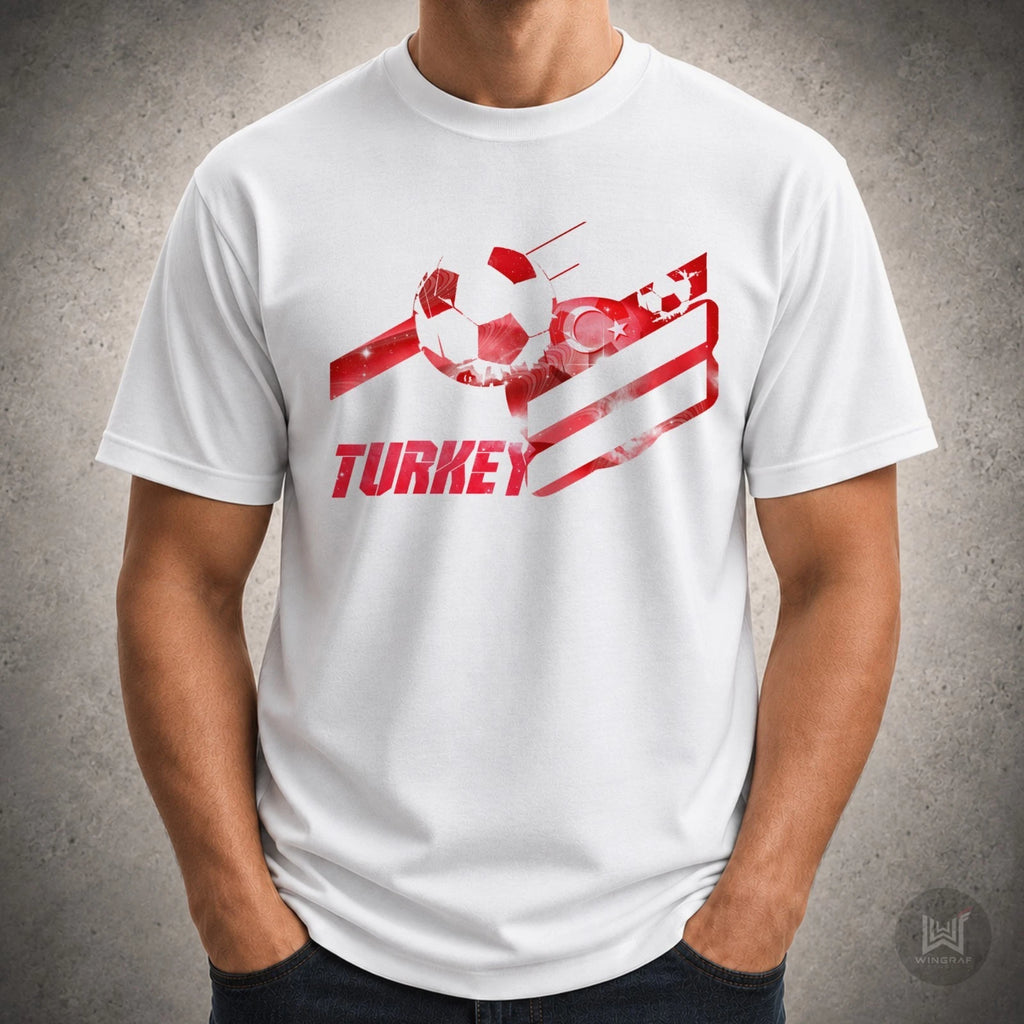 Turkey t shirt football flag top Turkiye soccer fan cotton tee gift all sizes