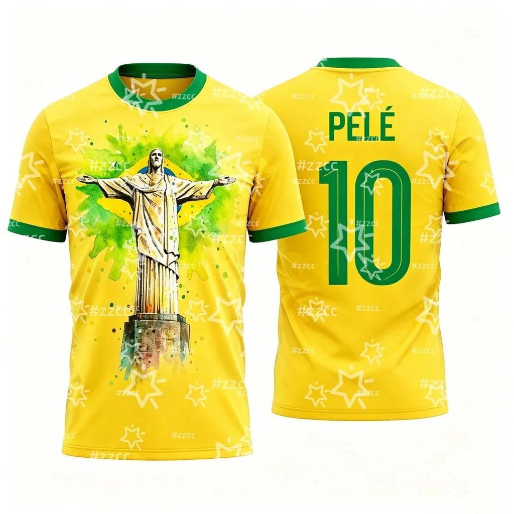Pele Brazil Football T-Shirts 2026 World Cup Polyester Tees