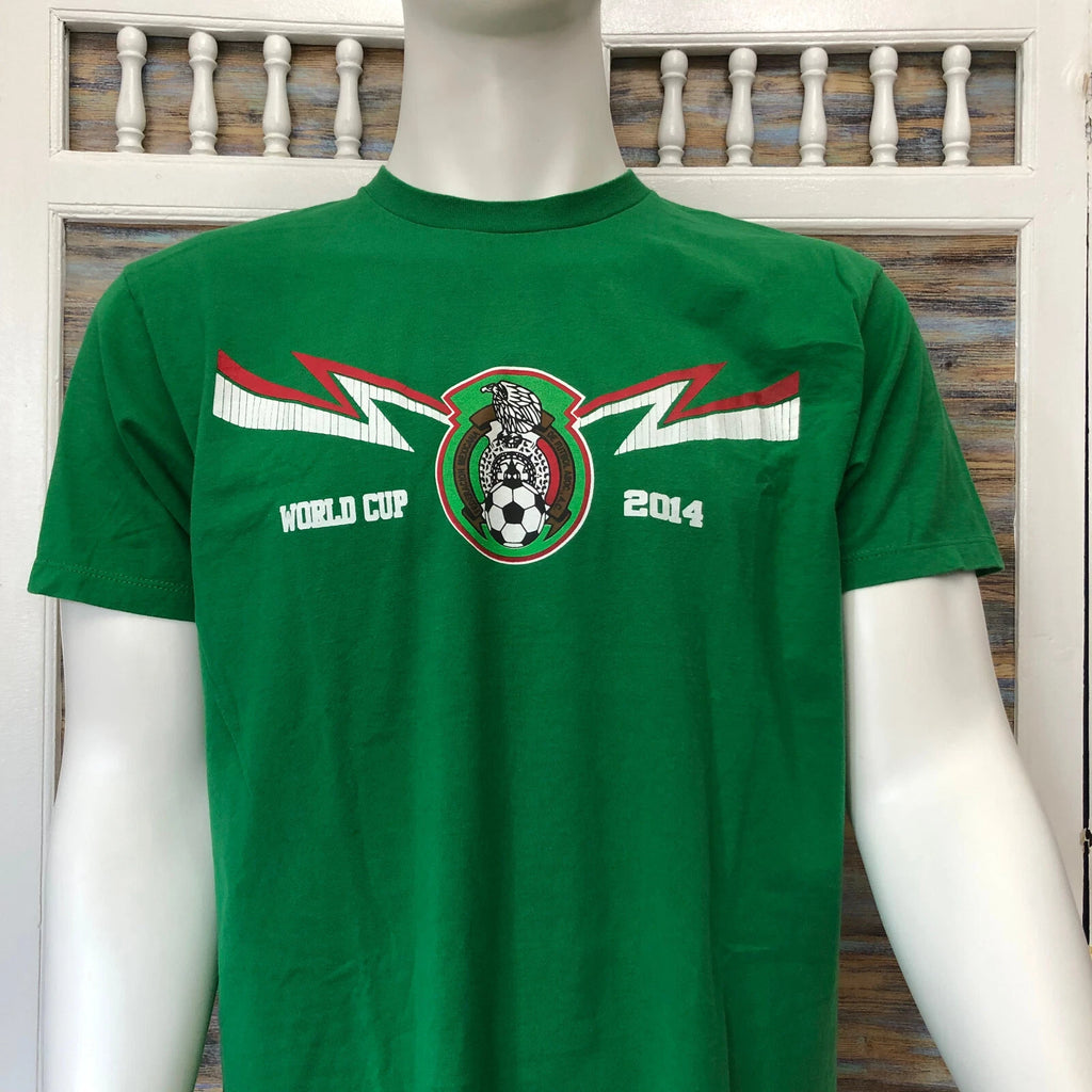 Mexico Mens T Shirt 2014 World Cup Soccer Futbol Size L Green