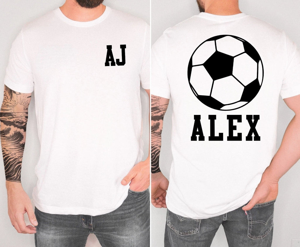 Personalised Football Shirt Custom Name Initials Soccer Tee Team Gift Xmas Tops