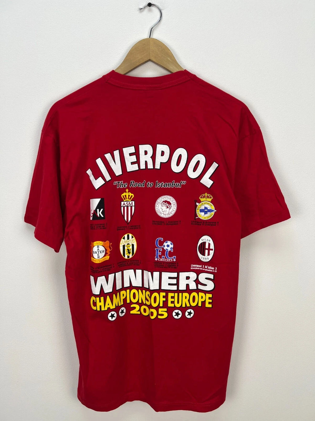 Liverpool European Champions 2005 Fan Shirt Football Soccer Jersey Red Retro L