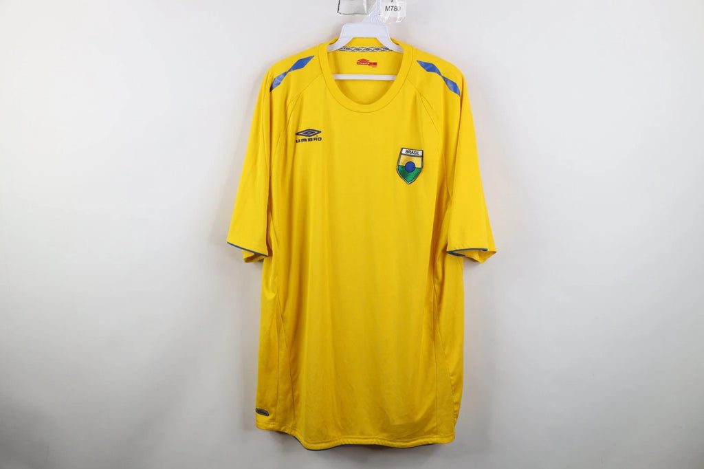 Vintage Umbro Mens XL World Cup Training Brasil Soccer Football Jersey Yellow