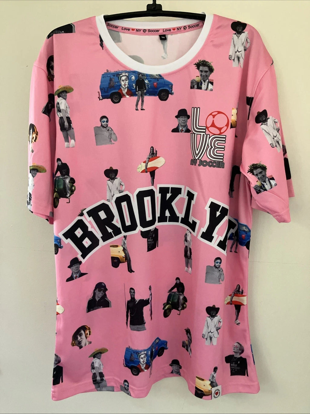 Brooklyn Love NYC Soccer Football Custom Uniform Player Shirt #4 Pink M 40"