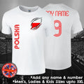 Poland Polska Football Fan T-shirt Personalised Mens Ladies Kids Euros World Cup