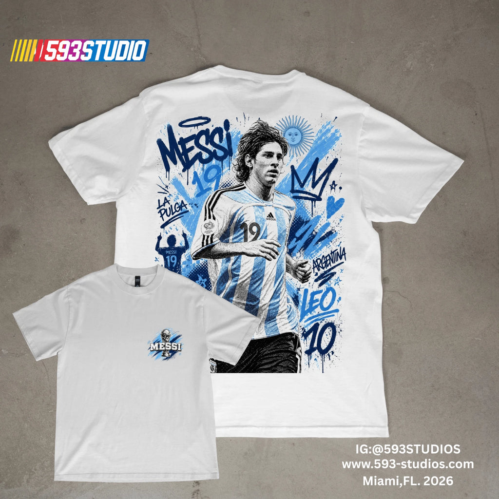 Messi Argentina T-Shirt Vintage Soccer Legend Graphic Tee Football Fan Shirt