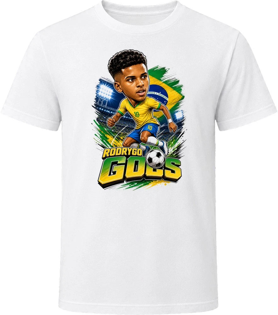 Rodrygo, Brazil Caricature Soccer 2026 T Shirt
