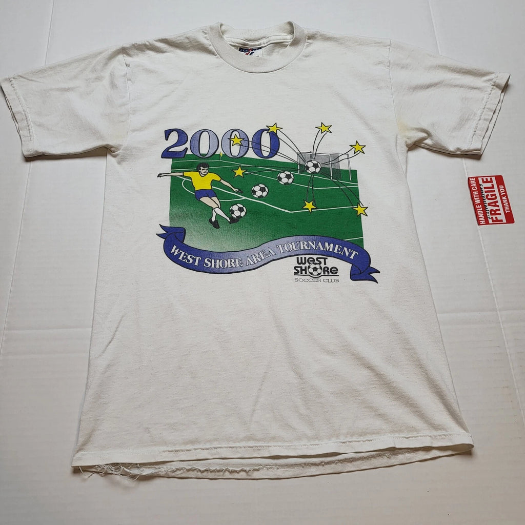 Vtg 2000 West Shore Soccer Club T-Shirt Mens S Kick Y2k J45