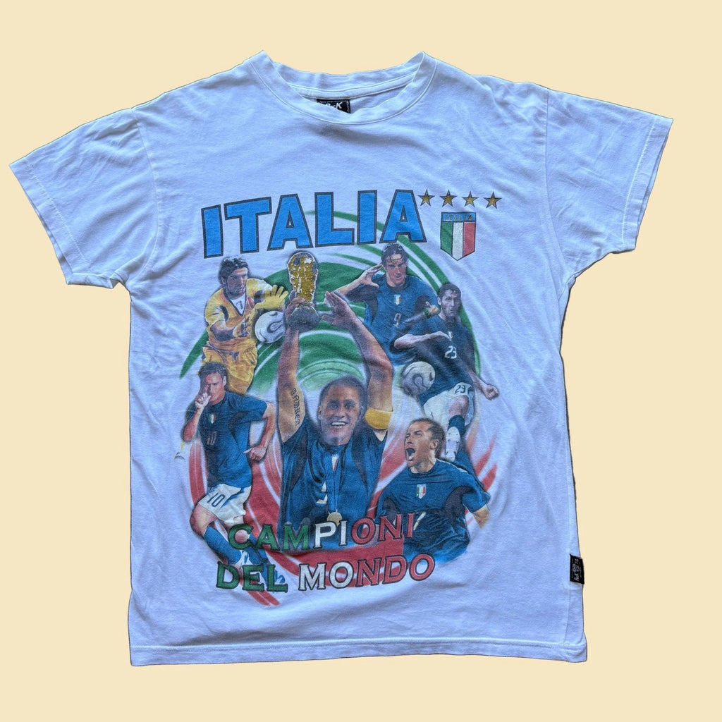 Vintage Rock TG Italia Campioni Del Mondo 2006 World Cup Soccer T-Shirt Mens L