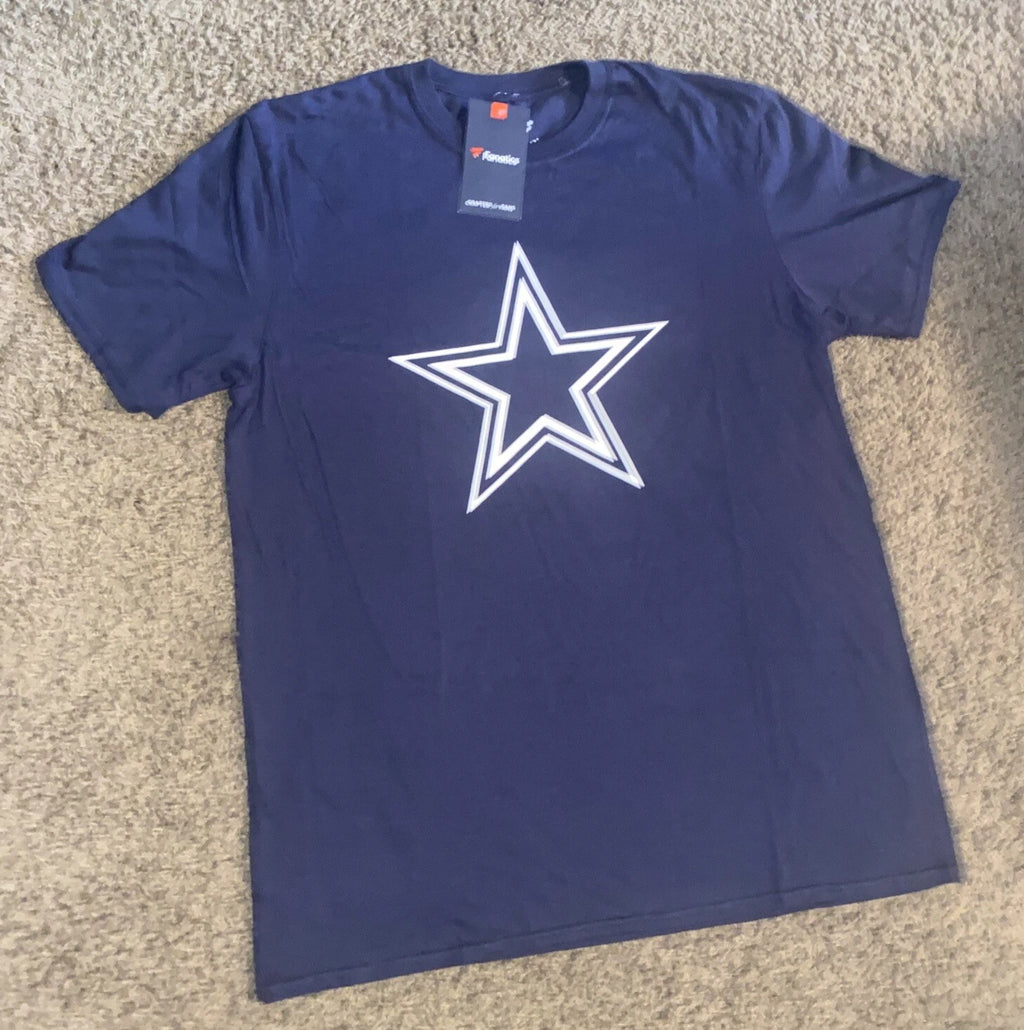 NWT Men’s Fanatics Dallas Cowboys Dak Prescott Navy Jersey T-Shirt Size Large